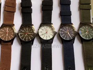 Mihoo Quartz Watches Featuring Canvas Bands in Various Colors.