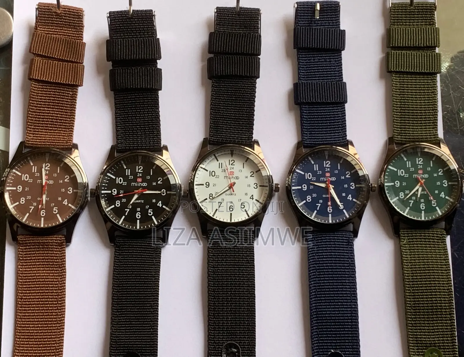 Mihoo Quartz Watches Featuring Canvas Bands in Various Colors.