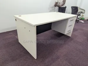 Office Furniture//Second Hand White- Black Office Table 160cm