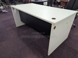 Office Furniture//Second Hand White- Black Office Table 160cm