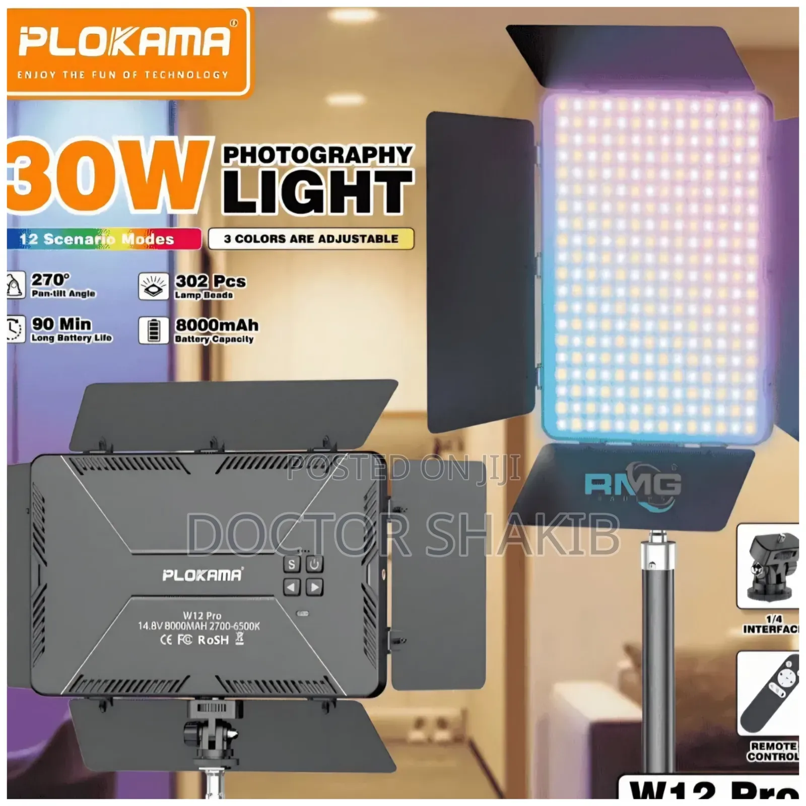 Plokama W12 Pro 30W RGB Photography Light