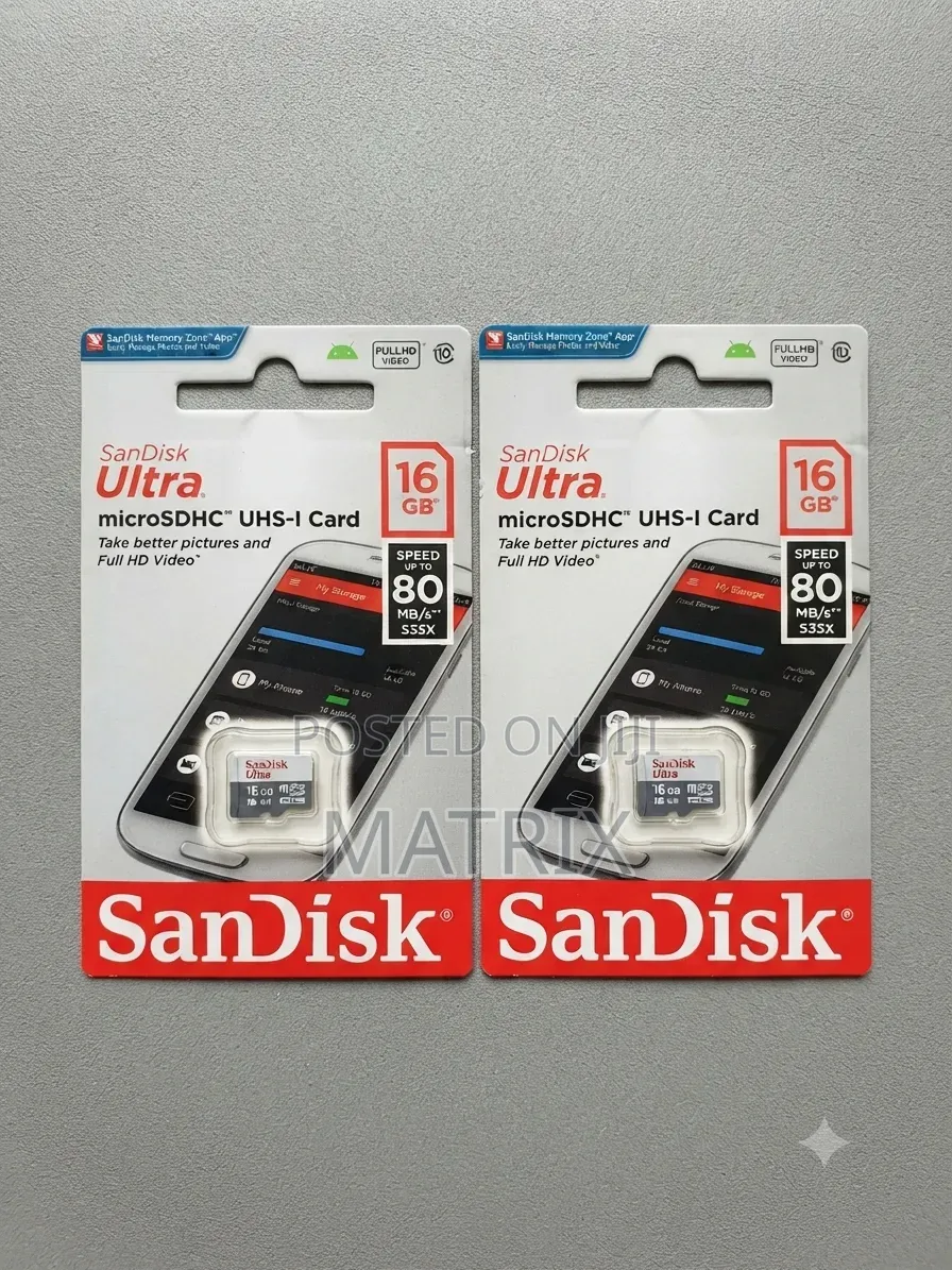 16gb Memorycard Sandisk Ultra Microsdxc