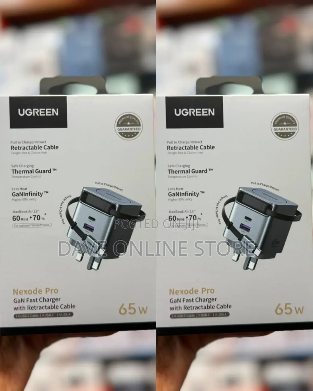 UGREEN Nexode Pro 65W GaN Pro Fast Charger With Retractable Cable