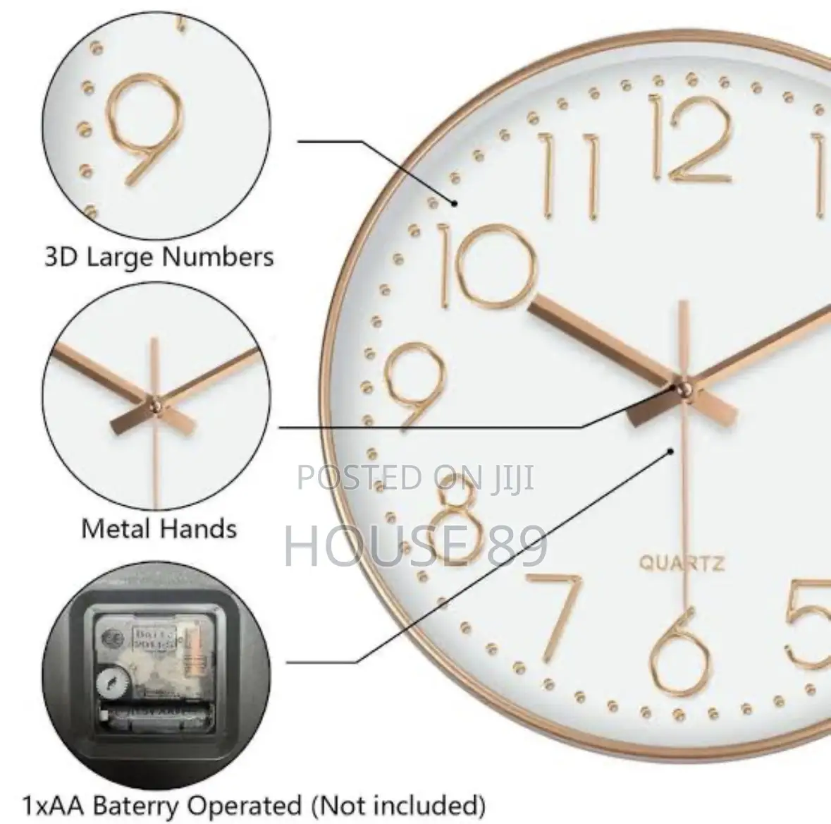 Foxtop Modern 12-Inch Wall Clock