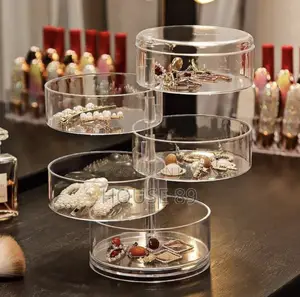 Transparent 5-Layer Rotating Jewelry Organizer