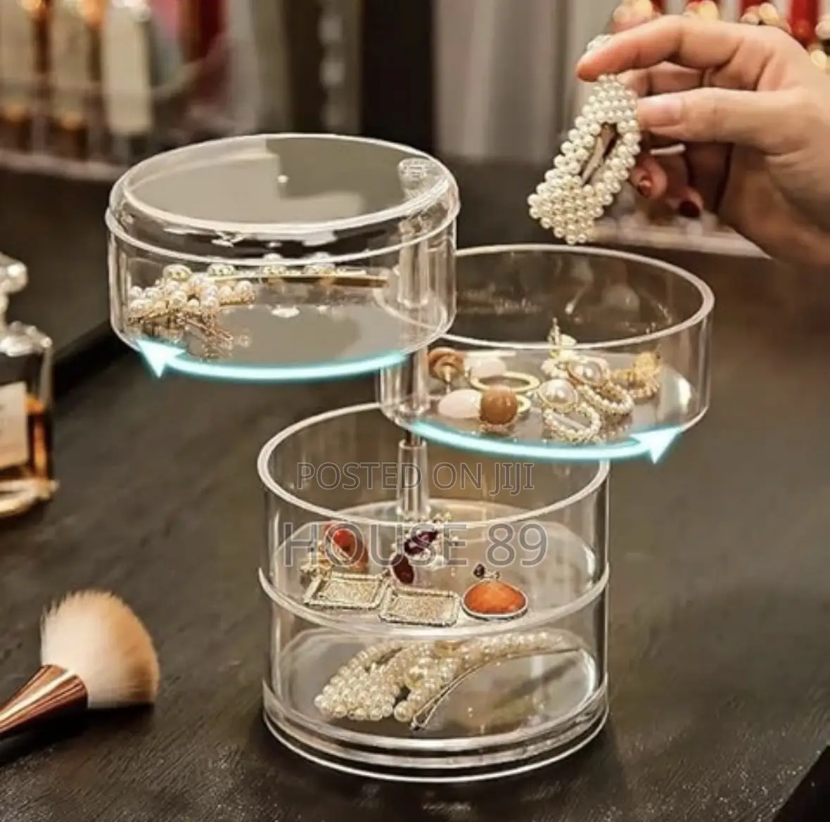 Transparent 5-Layer Rotating Jewelry Organizer
