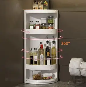 3-Tier Corner Shelf Is Designed for Kitchen or Bathroom Storage