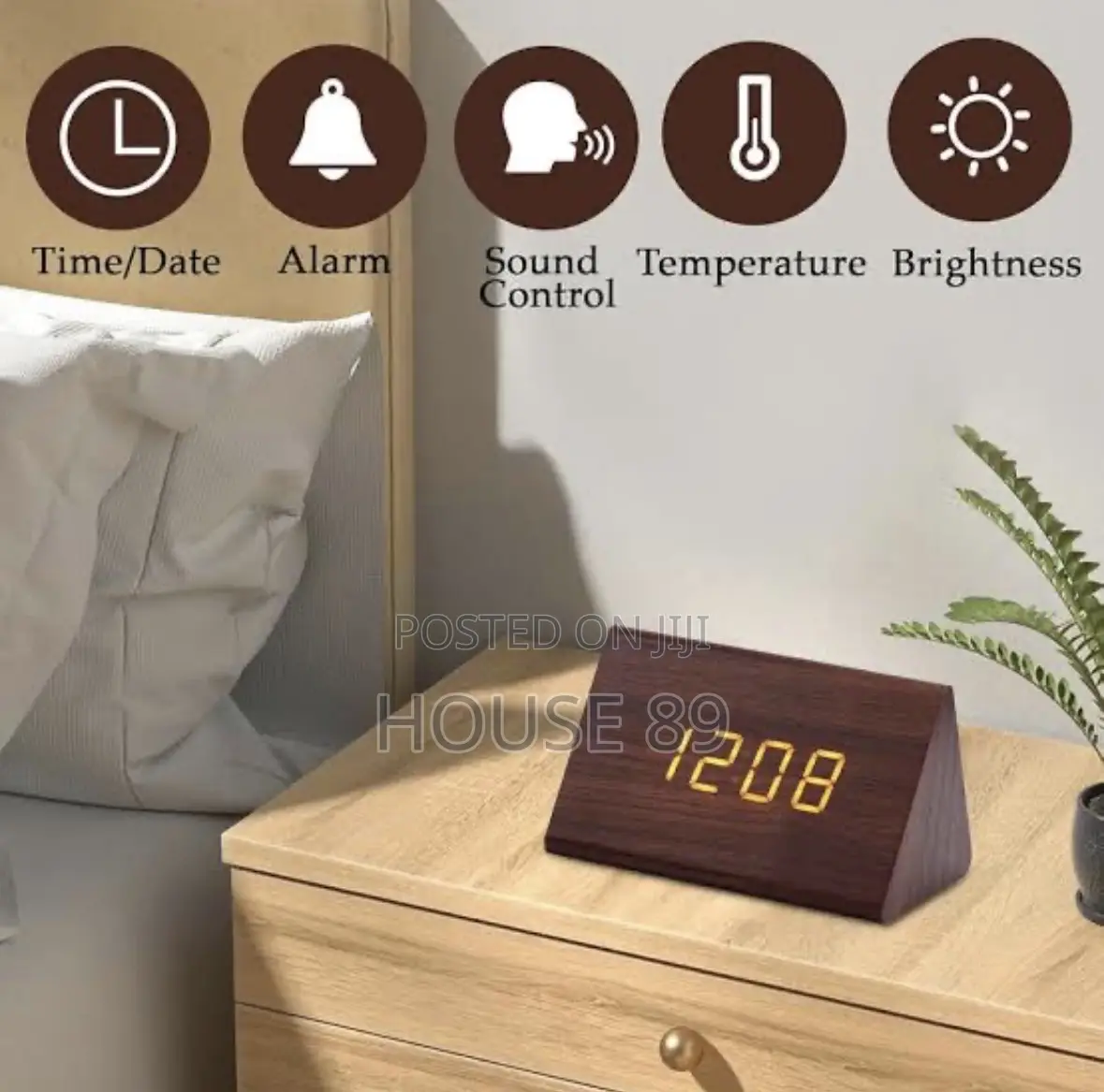 Unique Wooden Digital Alarm Clock
