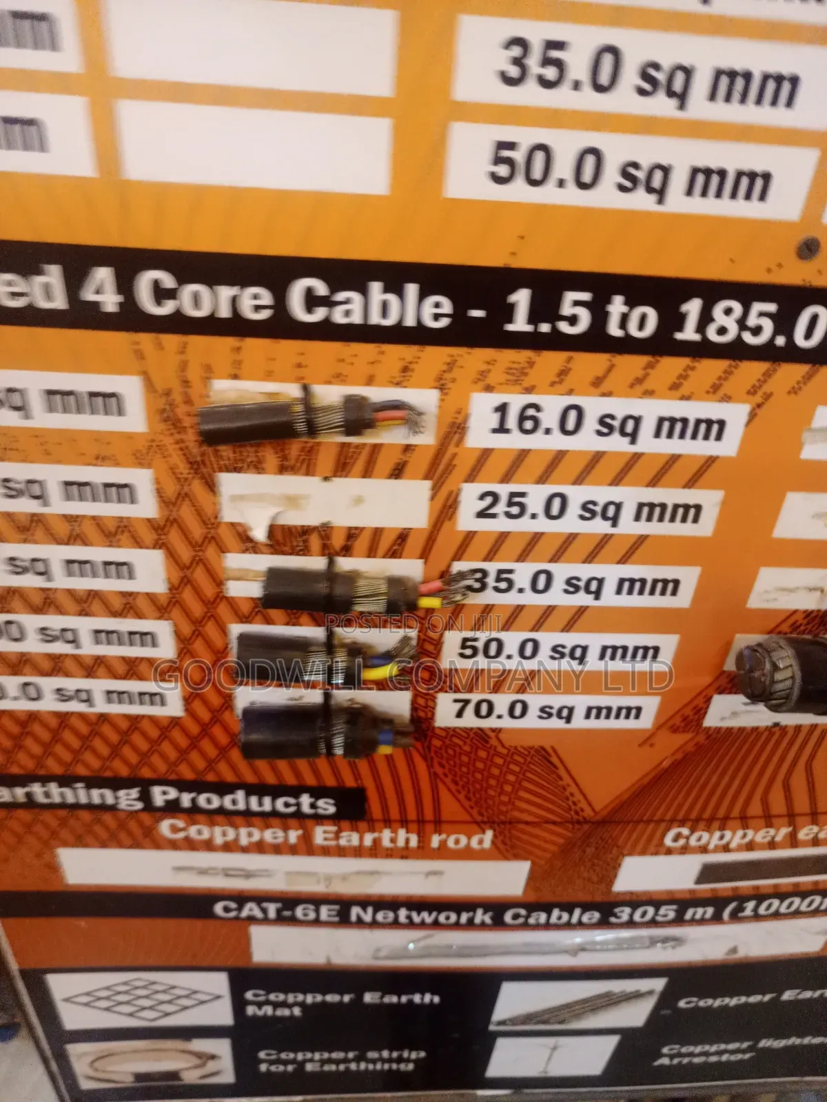 6mm Armoured/Underground Cable Pure Copper TENNA