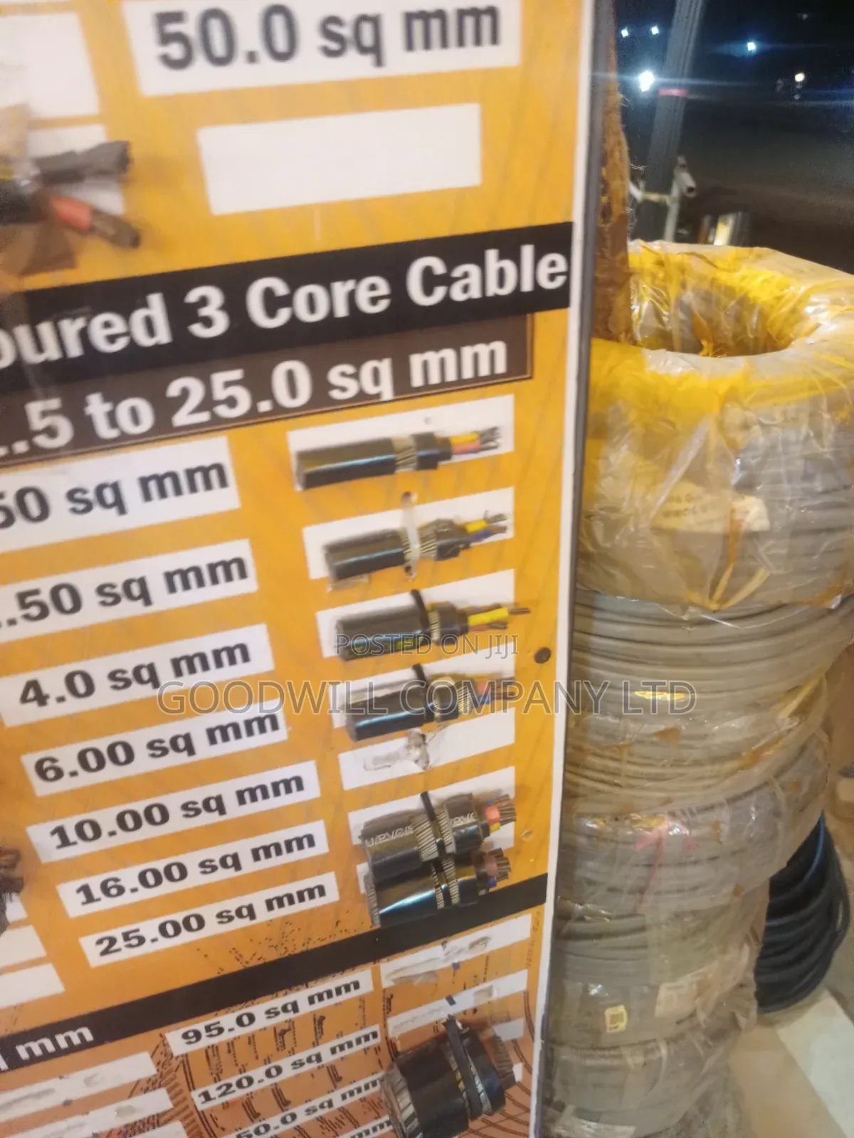 4mm 3core Armoured/Underground Cable