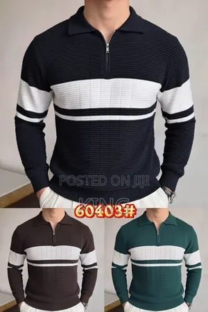 Strip Half Zip Sweater