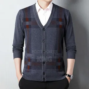 V-Neck Button-Down Knitwear Sweater/Jacket