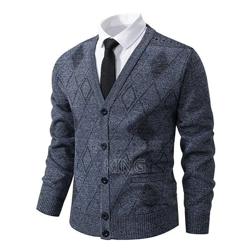 V-Neck Button-Down Knitwear Sweater/Jacket