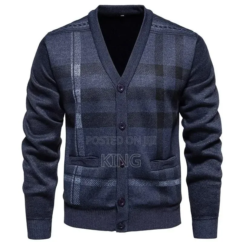 V-Neck Button-Down Knitwear Sweater/Jacket