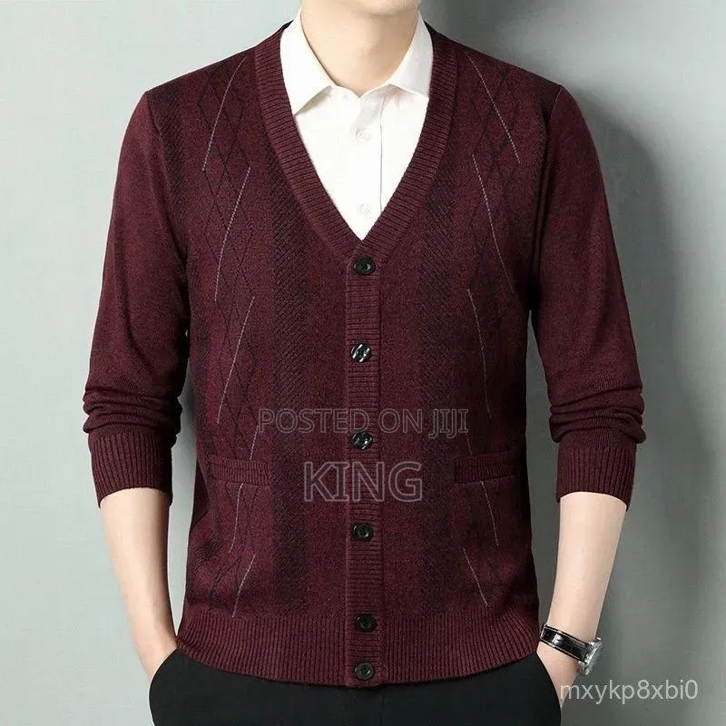 V-Neck Button-Down Knitwear Sweater/Jacket