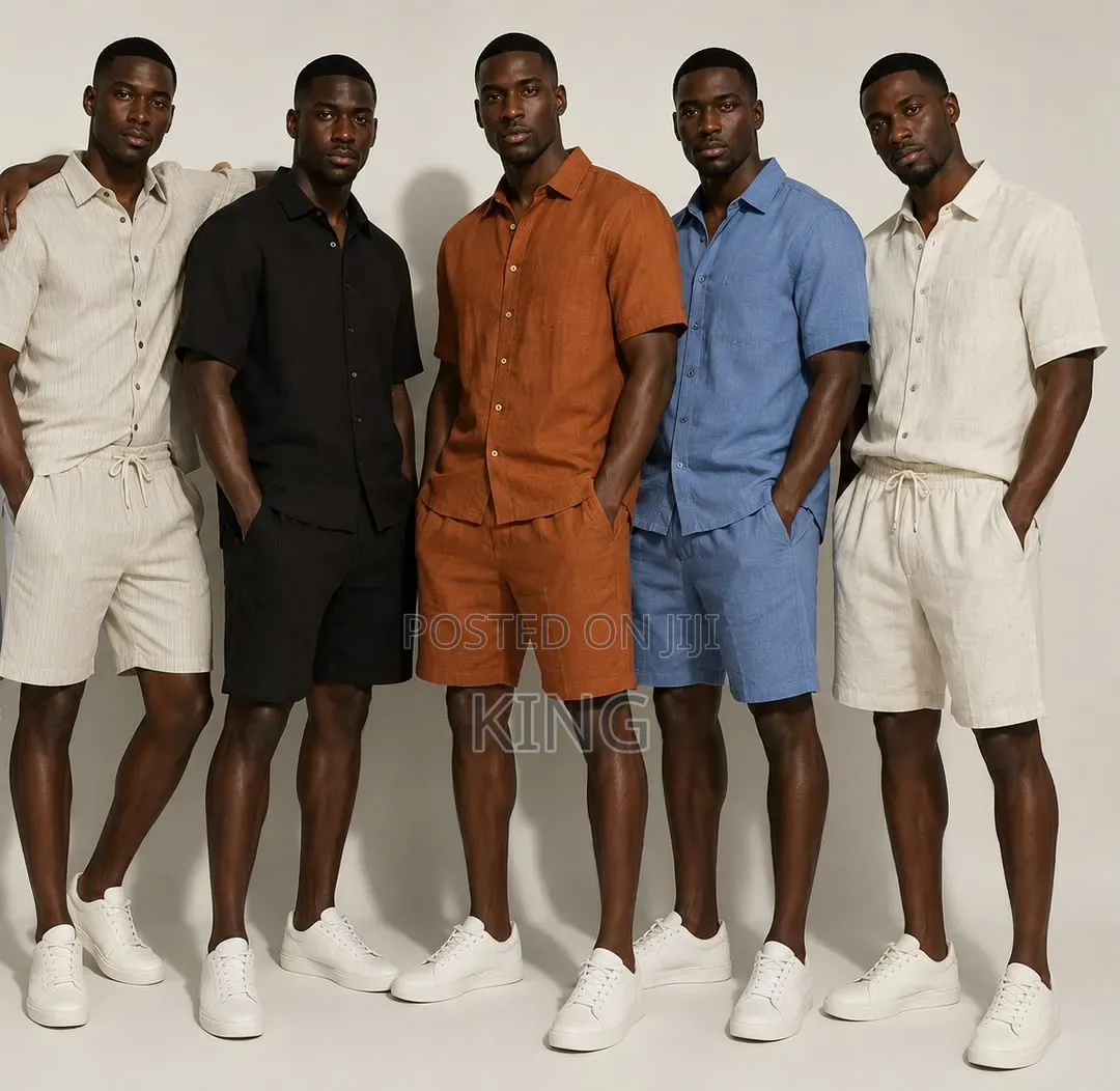 Reswock Men's Linen Two-Piece Matching Linen Set,