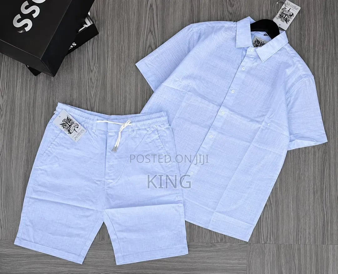 Reswock Men's Linen Two-Piece Matching Linen Set,