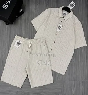 Reswock Men's Linen Two-Piece Matching Linen Set,
