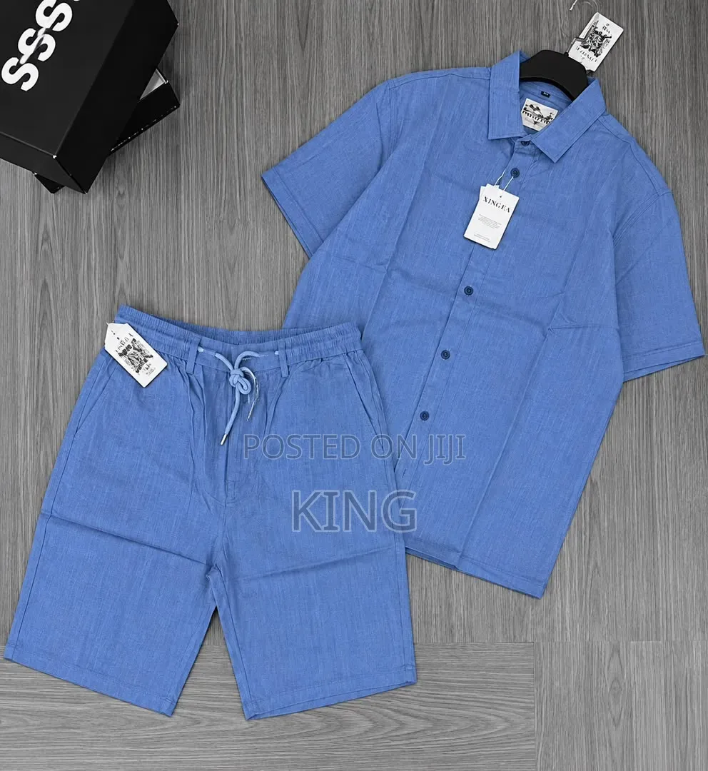 Reswock Men's Linen Two-Piece Matching Linen Set,