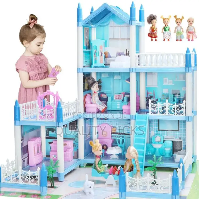 Doll Houses for Girls With 4 Dolls