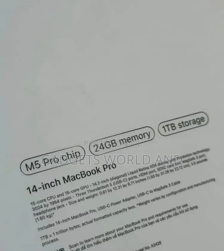New Laptop Apple MacBook Pro 24GB Apple M5 Pro SSD 1T