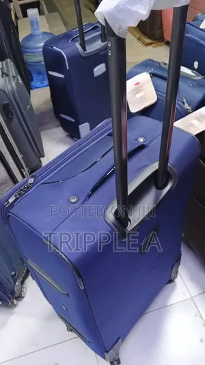 Medium Size Blue Soft -Shell Fabric Suitcase