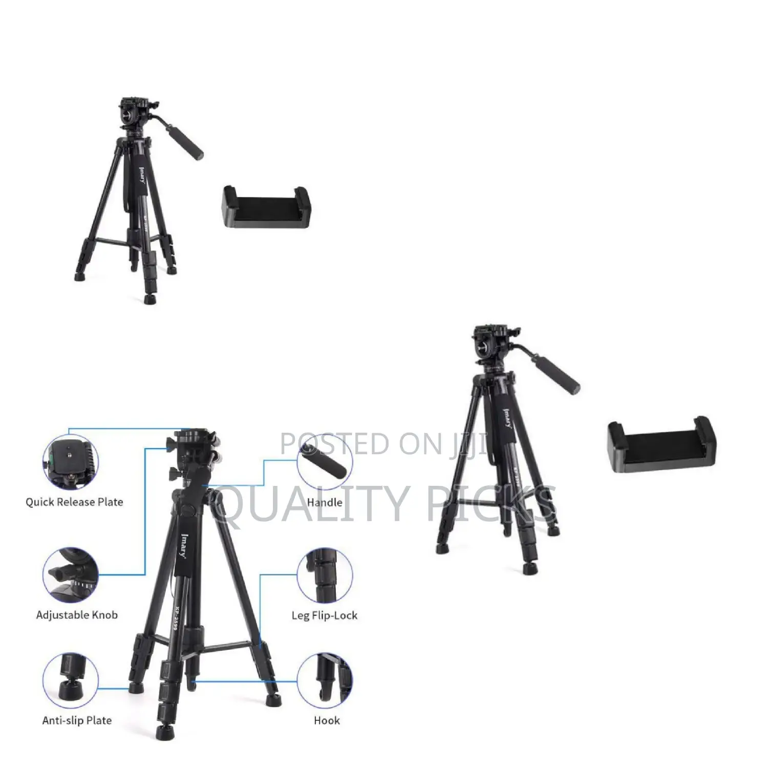 Jmary KP-2599 Professional Aluminum Tripod, Monopod