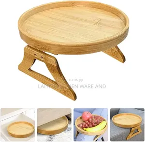 Side Couch Tray Bamboo Sofa Armrest Clip-on Tray, Couch Cup Holder