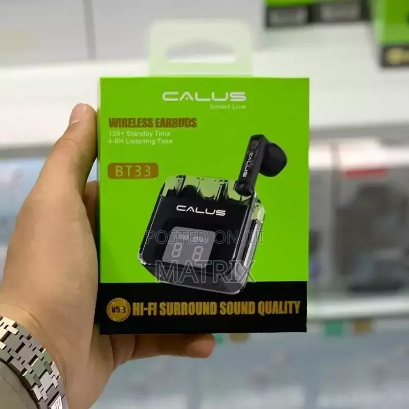 Calus BT33 Wireless Earbuds With a Transparent Charging Case Design