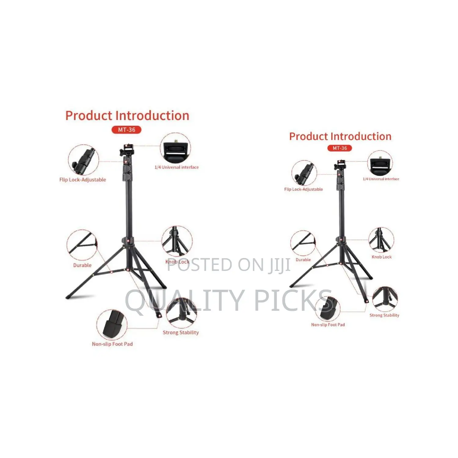 Jmary MT-36 Selfie Stick Tripod 2 in 1 – Height 171 / 50cm