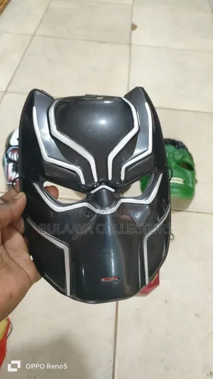 UK Used Plastic Character Masks, Ie Iron Man, Hulk, and Black Panther.