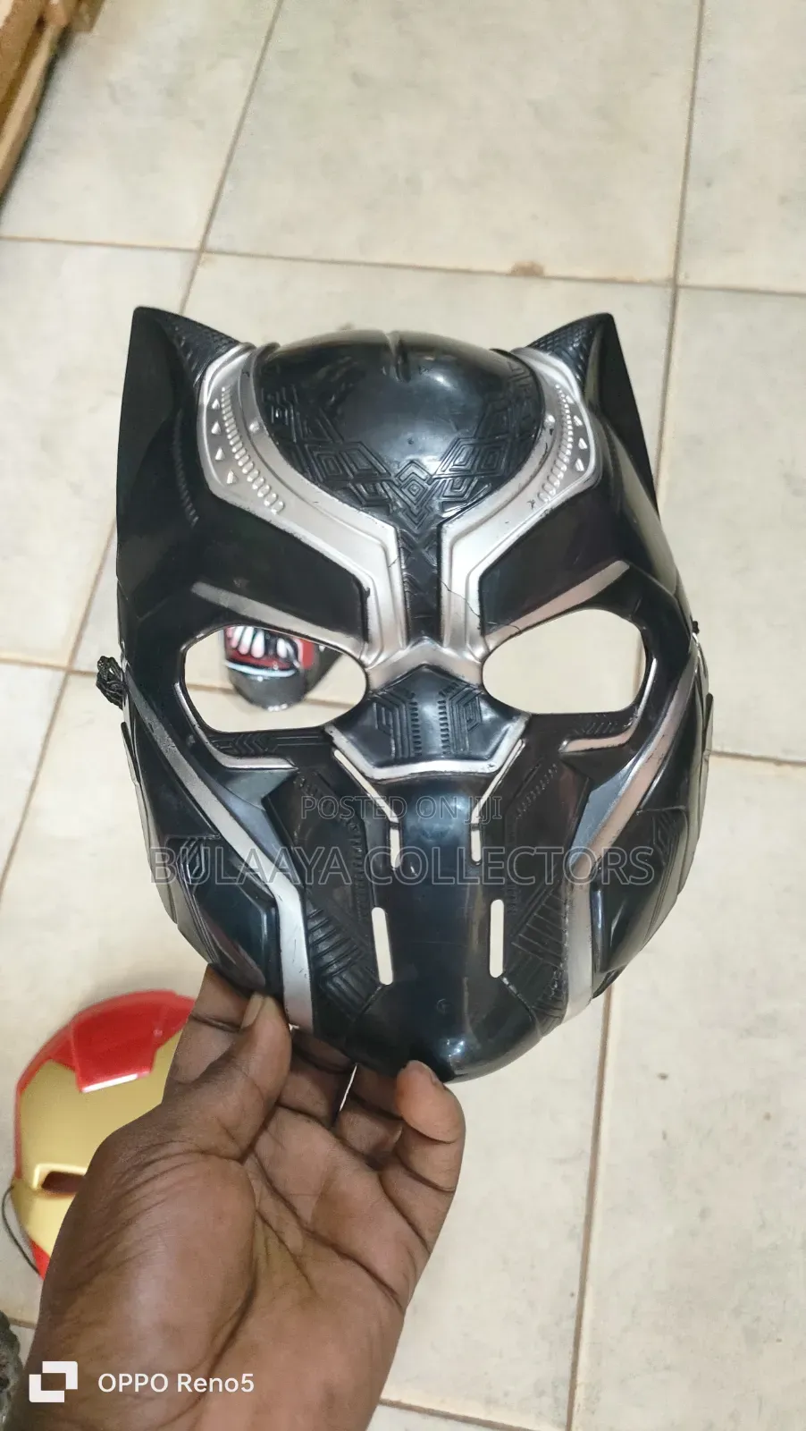 UK Used Plastic Character Masks, Ie Iron Man, Hulk, and Black Panther.