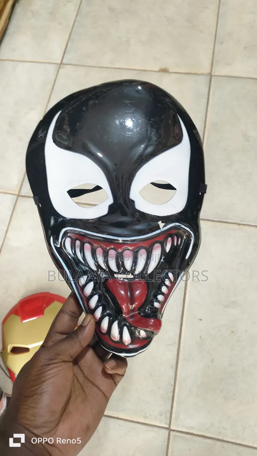 UK Used Plastic Character Masks, Ie Iron Man, Hulk, and Black Panther.