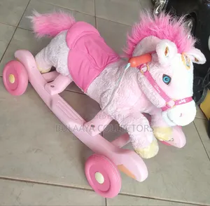 UK Used Pink Disney Princess Plush Rocking Pony for Children.