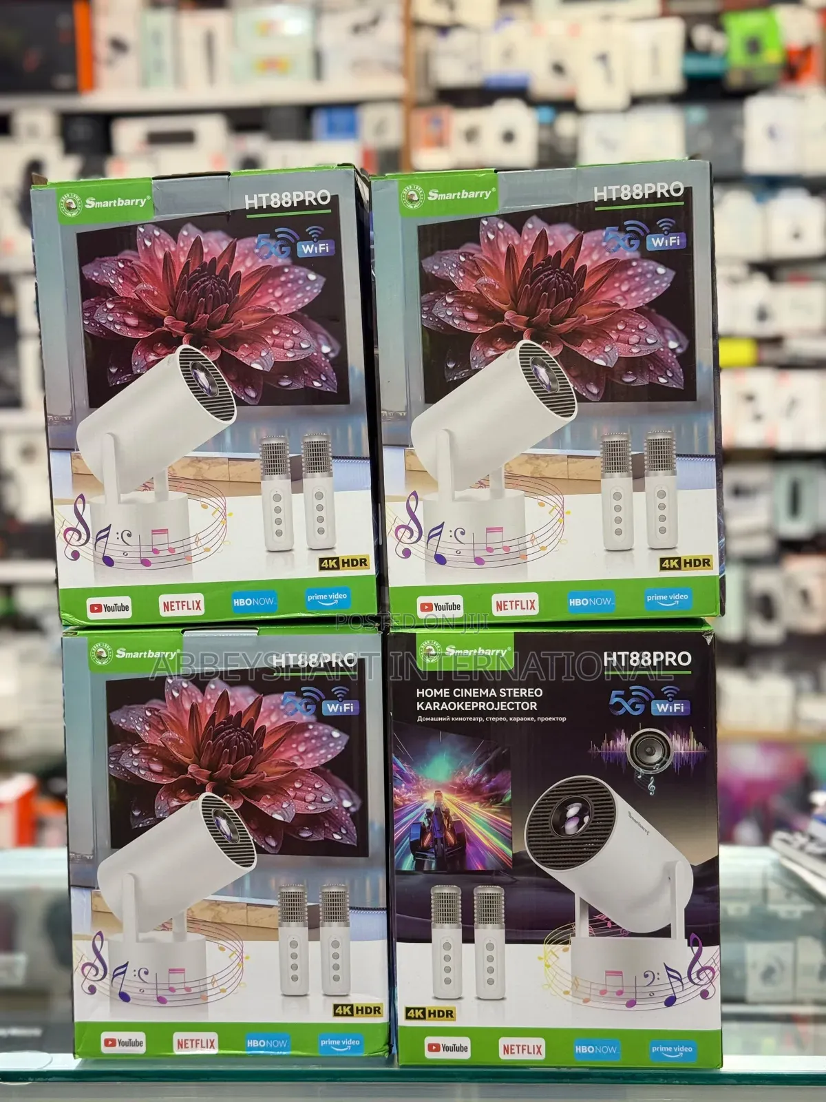 HT88PRO Smart Projector/ HDR Display and Dual 5G Wi-Fi Connectivity.