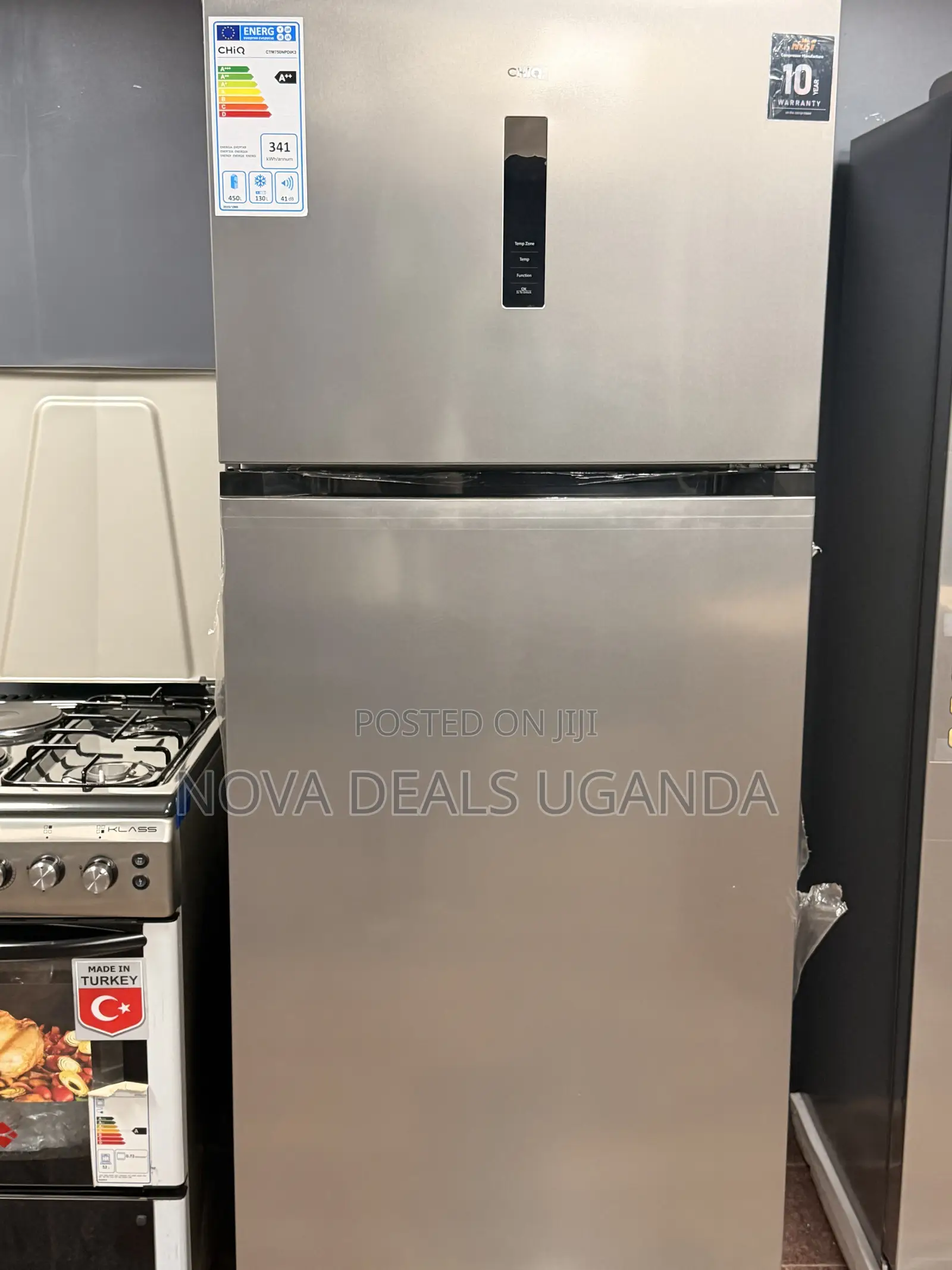 Chiq 150L Double Door Top Freezer Refrigerator-Silver