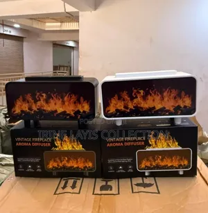 Fireplace Aroma Diffuser Featuring a Simulated Flame Lighting Effect.