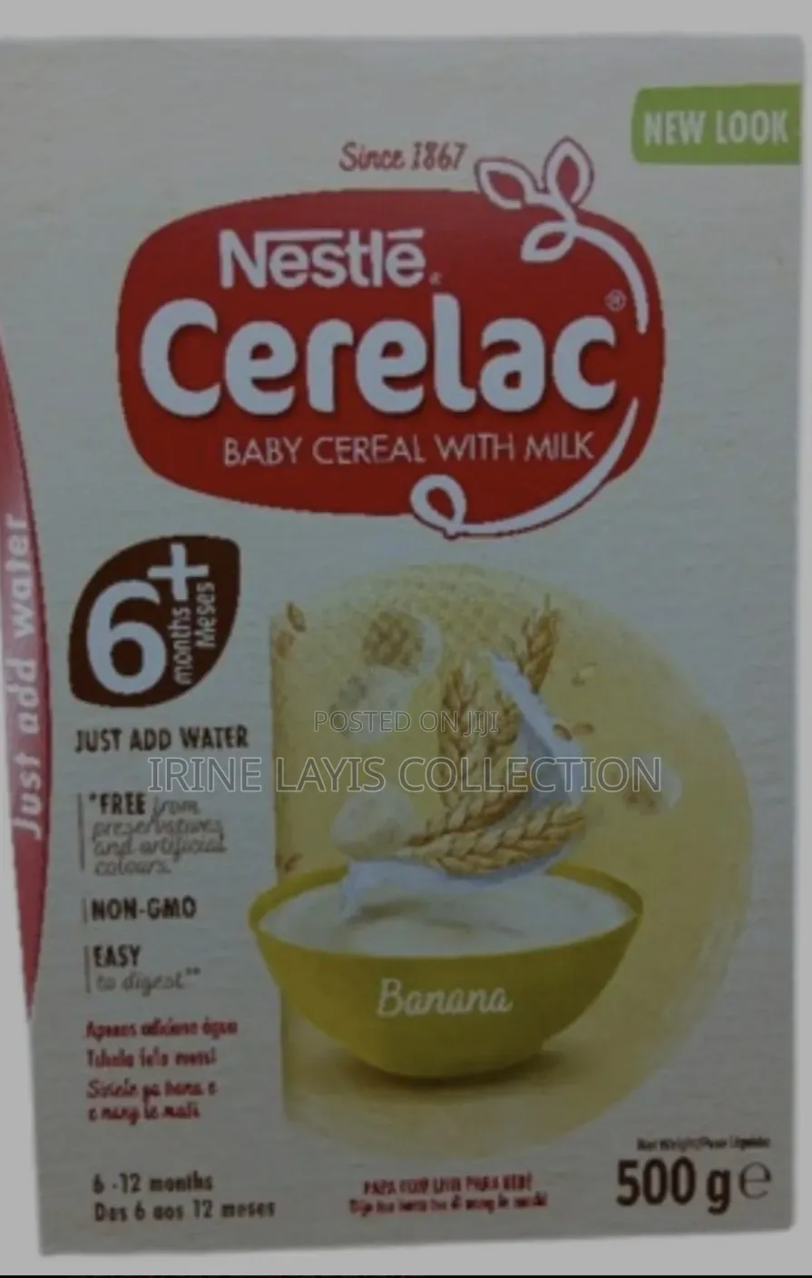 Nestle Cerelac Baby Cereal With Milk in the Banana Flavor.