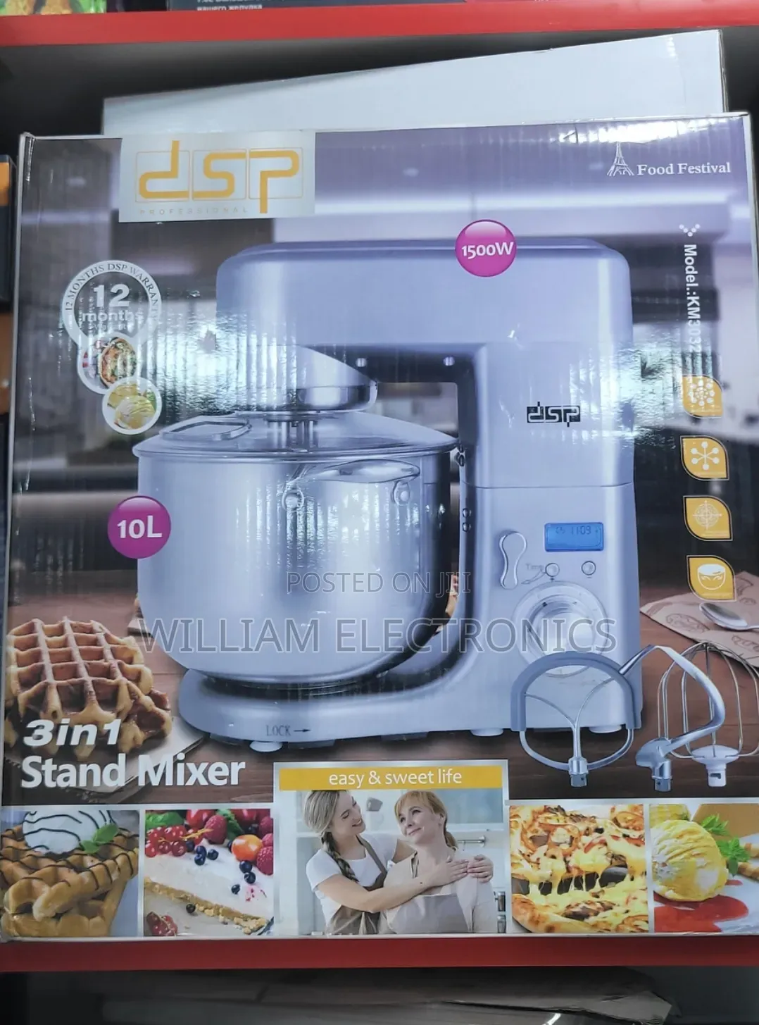 DSP 3in1 10litres Blender Dough Hand Stand Mixer Food Processor