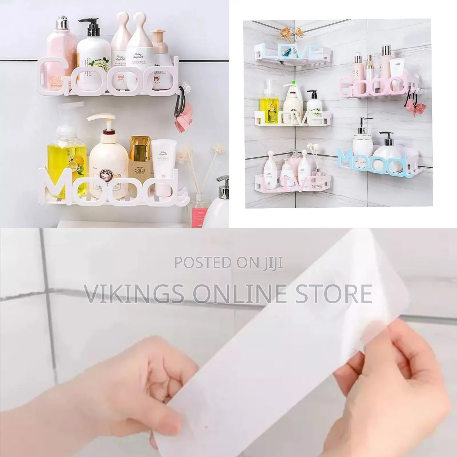 2 Piece Letter Wall Mounted Lotion Soap Bathroom Shelf Rack Holder