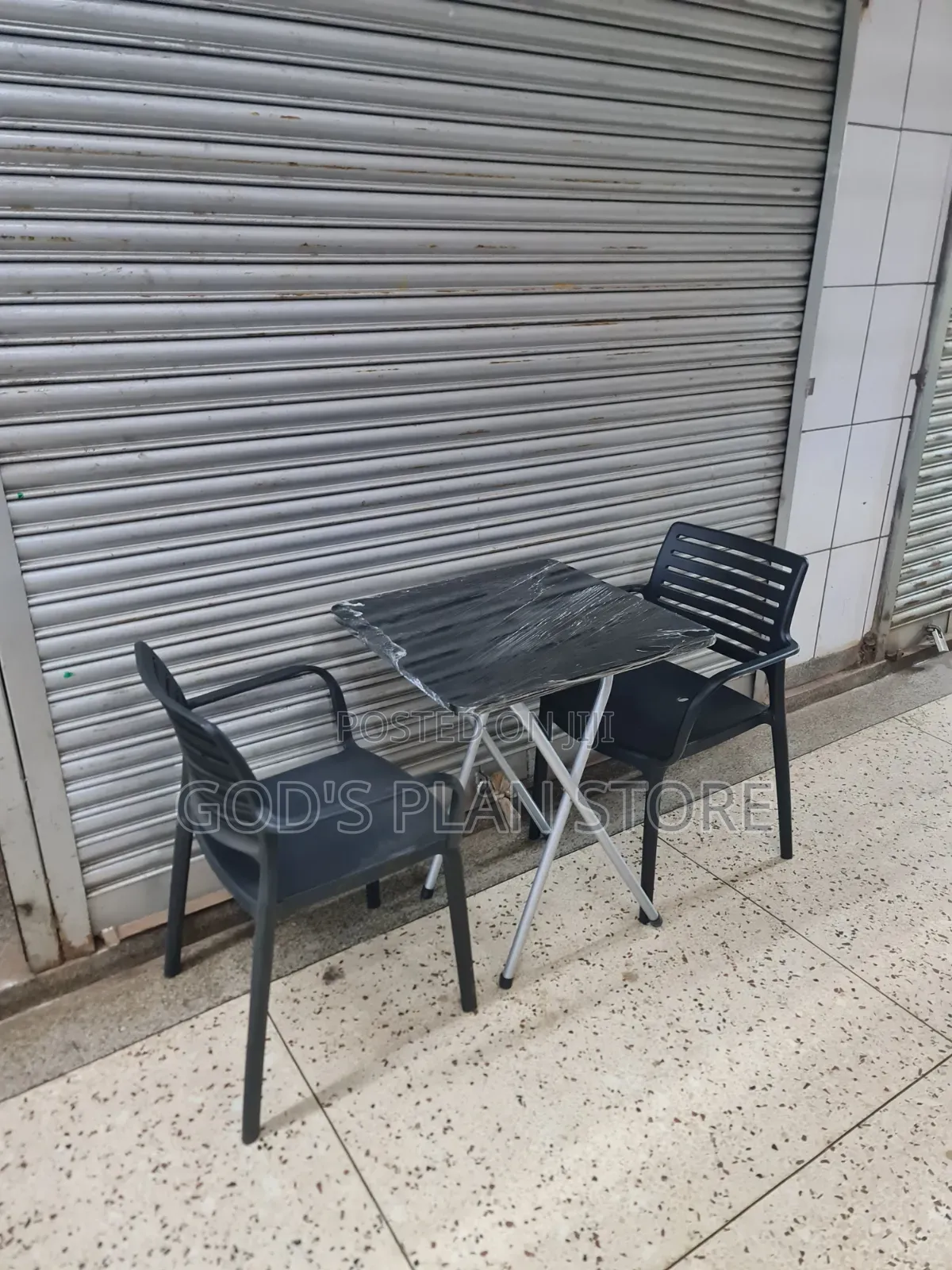 2 Seater Foldable Wooden Dining Table and Chairs Set Black