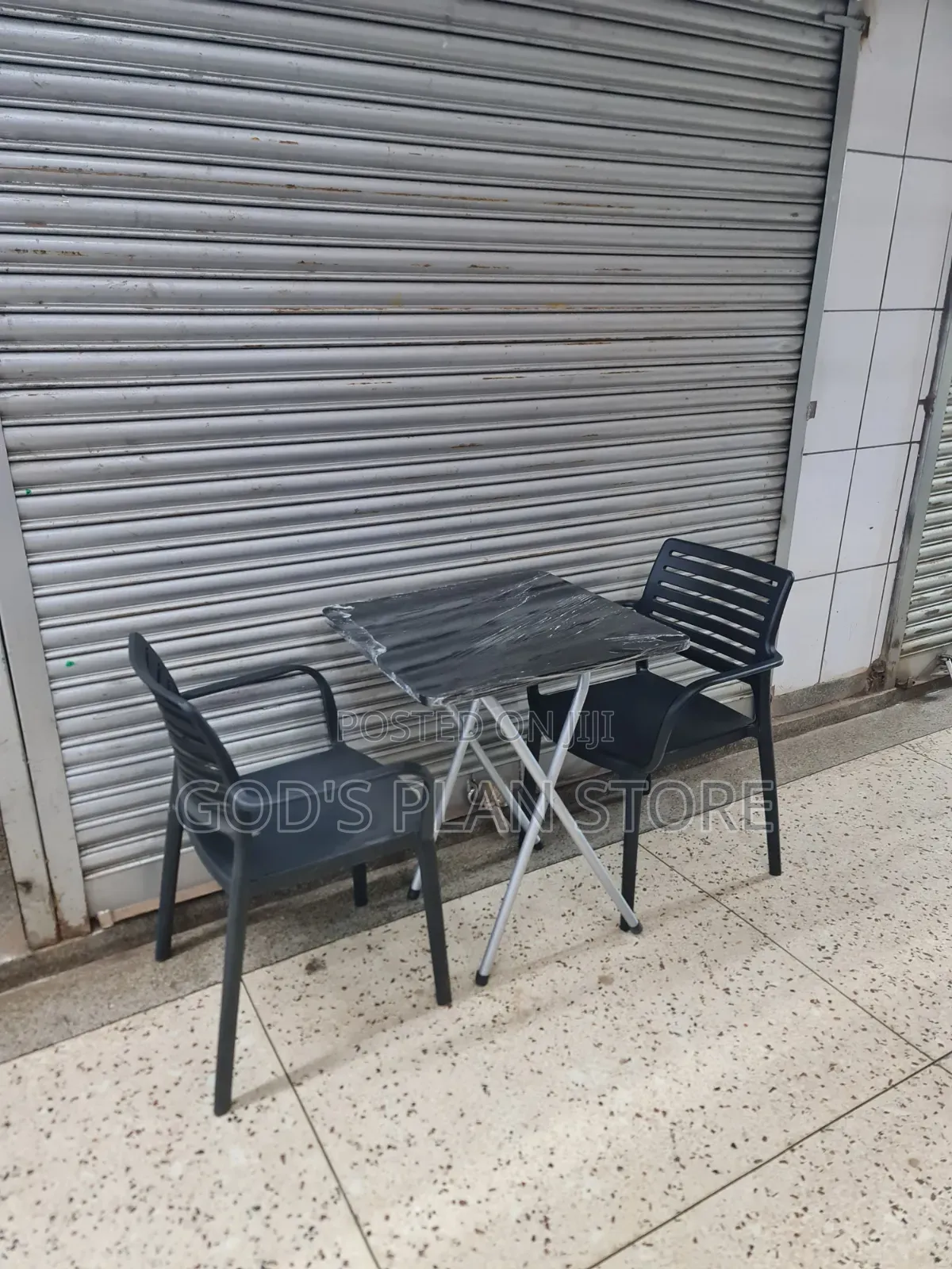 2 Seater Foldable Wooden Dining Table and Chairs Set Black