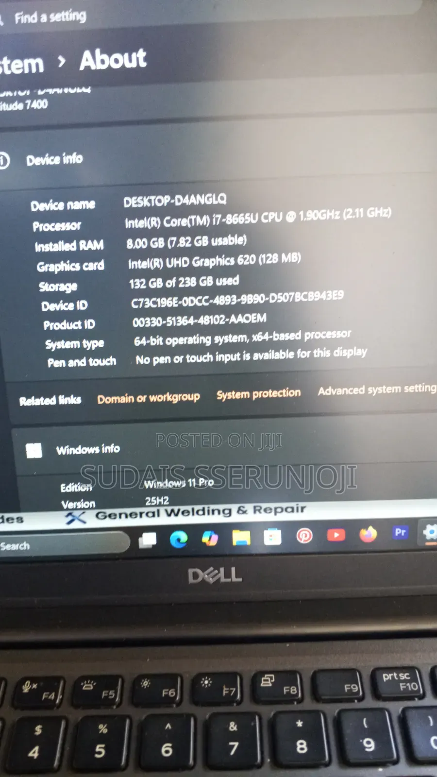 Laptop Dell Latitude 7400 8GB Intel Core i7 HDD+SSD 320GB