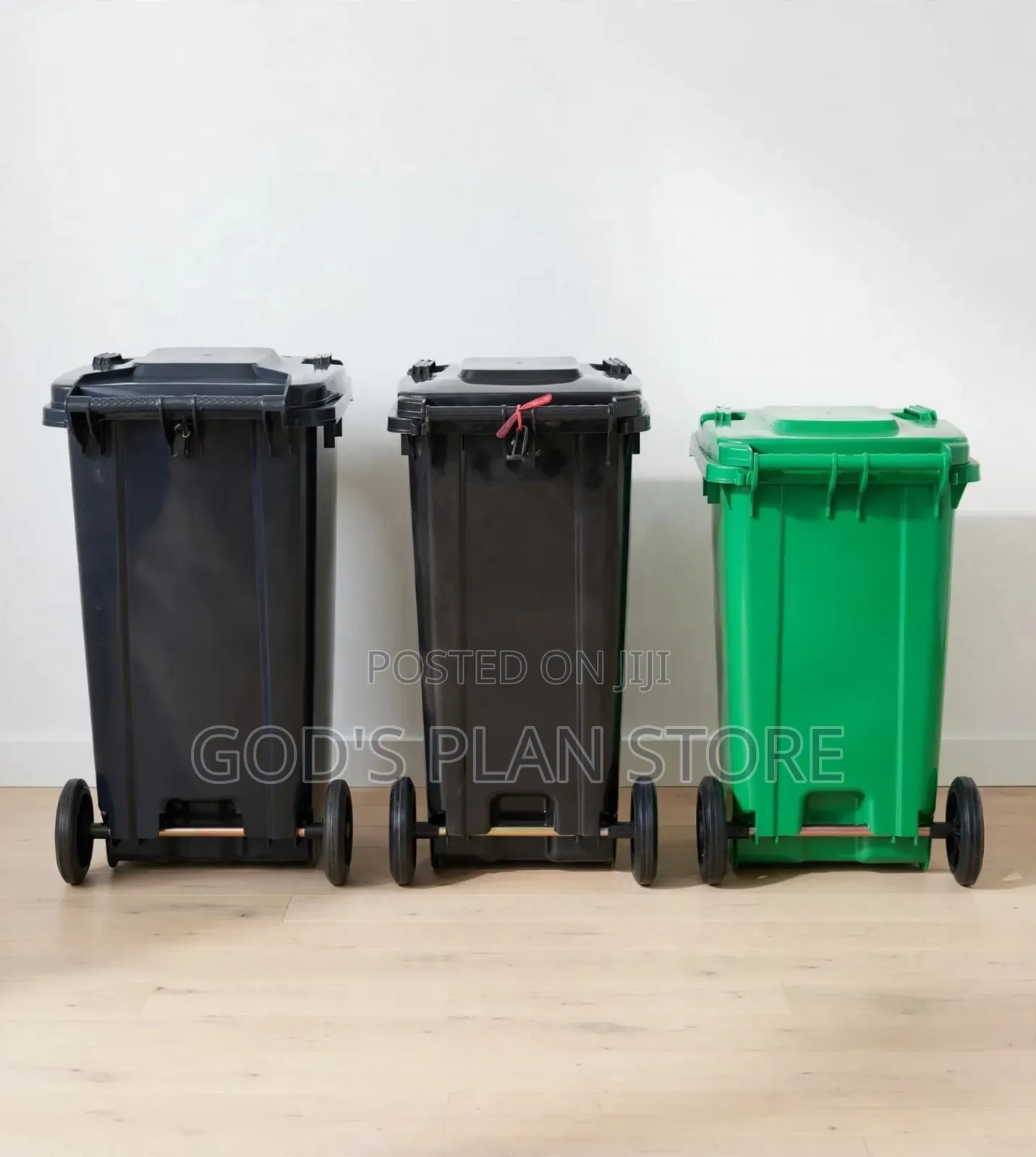 Large Wheeled Plastic Dust Bins With Lids 120litres