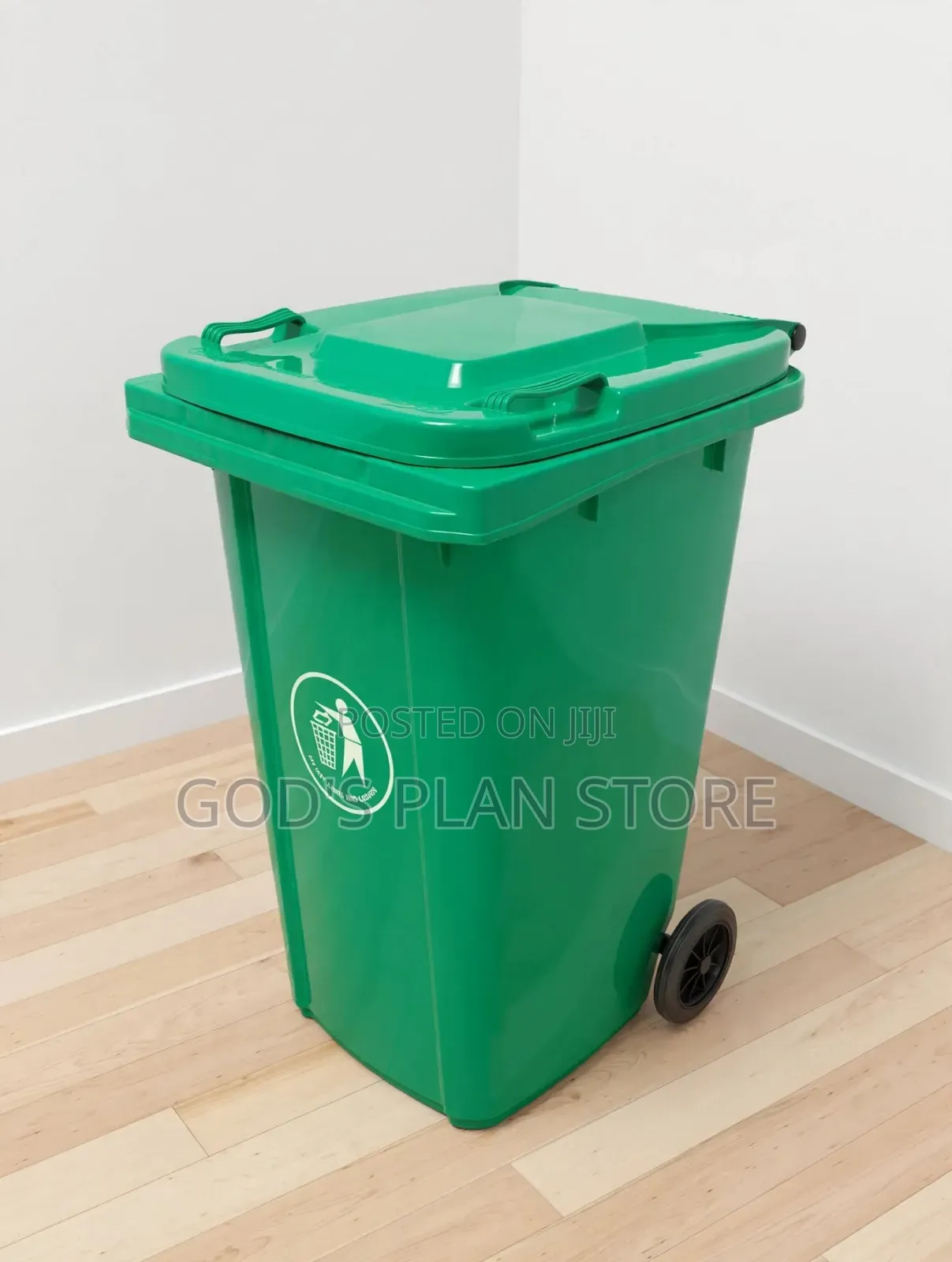 Large Wheeled Green Plastic Dust Bins Plastic Dust 240litres