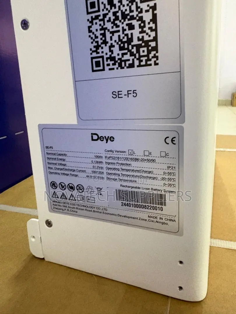 Deye 5.12kWh LiFePO4 Battery | 120A Discharge | 6000 Cycles