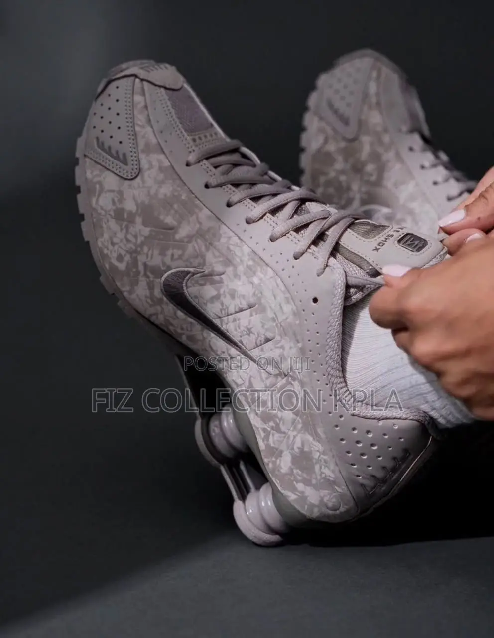 Original Nike Shox R4 Grey Floral Trainers