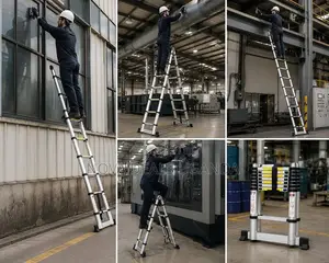 4.0M+4.0M Multi-Purpose Aluminum Telescoping a-Frame Extension Ladder