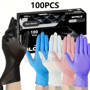 100 Pack of Neoprene Nitrile Disposable Gloves - Waterproof
