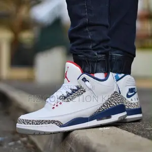 Nike Air Jordan 3 True Blue Original Leather Sneakers